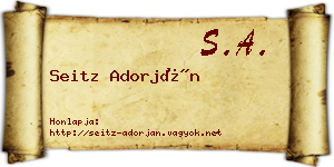 Seitz Adorján névjegykártya